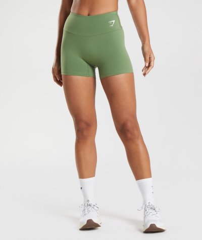 Women's Gymshark Training Tight Shorts Green | NZ5086-784